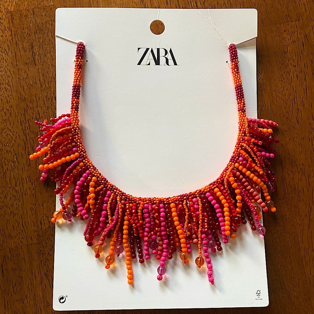 Zara Beaded Fringe Necklace
